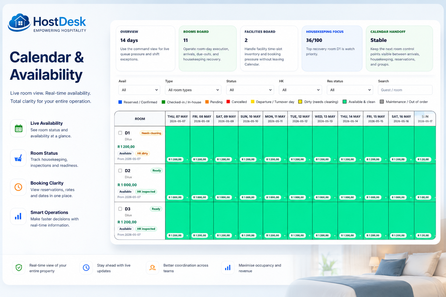 HostDesk calendar